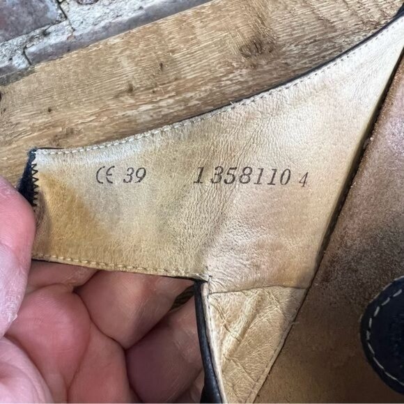 Finn Comfort "Stanford" Clog In Black / Blue Leather Slip- On Size EU 39 US 8-8. - Picture 10 of 11